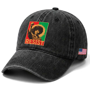 Angela Davis Washed Cotton Baseball Cap Political Protest Resist Civil Rights Freedom TS14 Print Your Wear