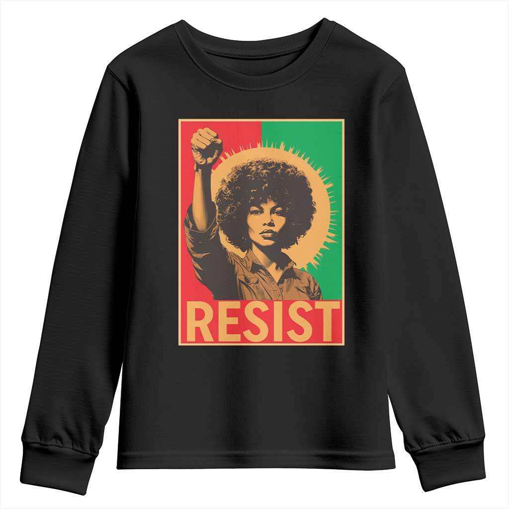 Angela Davis Youth Sweatshirt Political Protest Resist Civil Rights Freedom TS14 Black Print Your Wear