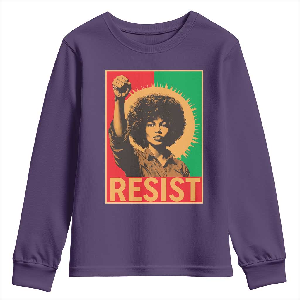 Angela Davis Youth Sweatshirt Political Protest Resist Civil Rights Freedom TS14 Purple Print Your Wear