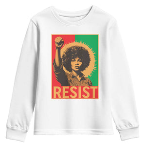 Angela Davis Youth Sweatshirt Political Protest Resist Civil Rights Freedom TS14 White Print Your Wear