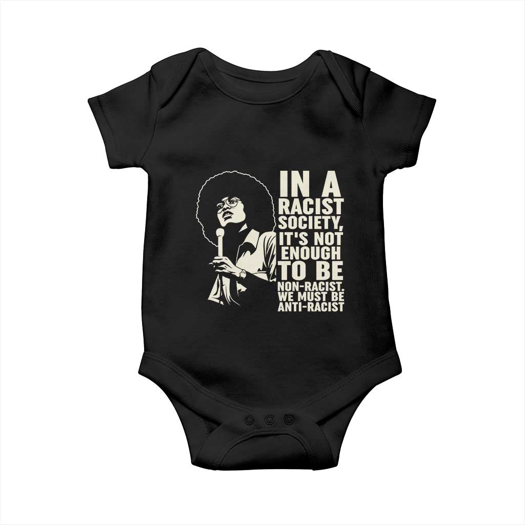 Angela Davis Inspirational Quote Baby Onesie TS14 Black Print Your Wear