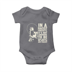 Angela Davis Inspirational Quote Baby Onesie TS14 Charcoal Print Your Wear
