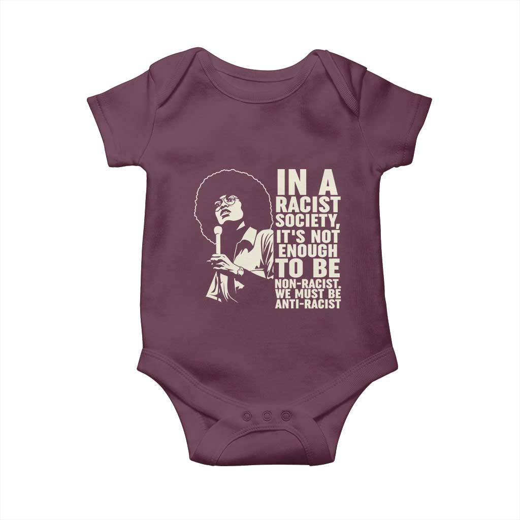 Angela Davis Inspirational Quote Baby Onesie TS14 Maroon Print Your Wear