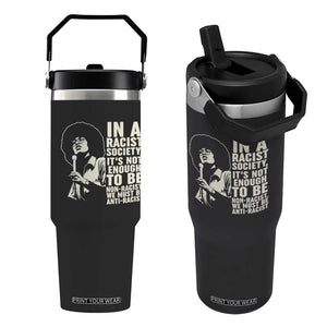Angela Davis Inspirational Quote Flip Straw Tumbler TS14 One Size: 30 oz Black Print Your Wear