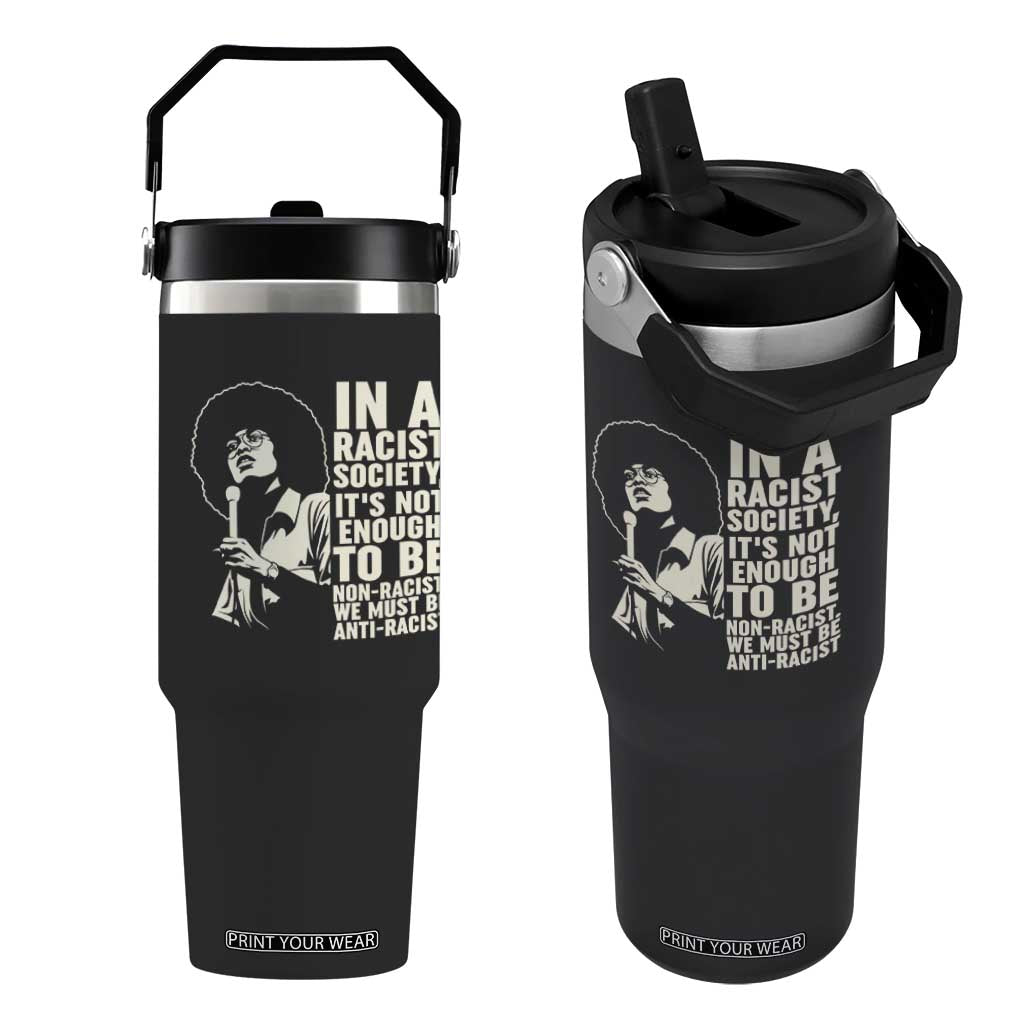 Angela Davis Inspirational Quote Flip Straw Tumbler TS14 One Size: 30 oz Black Print Your Wear