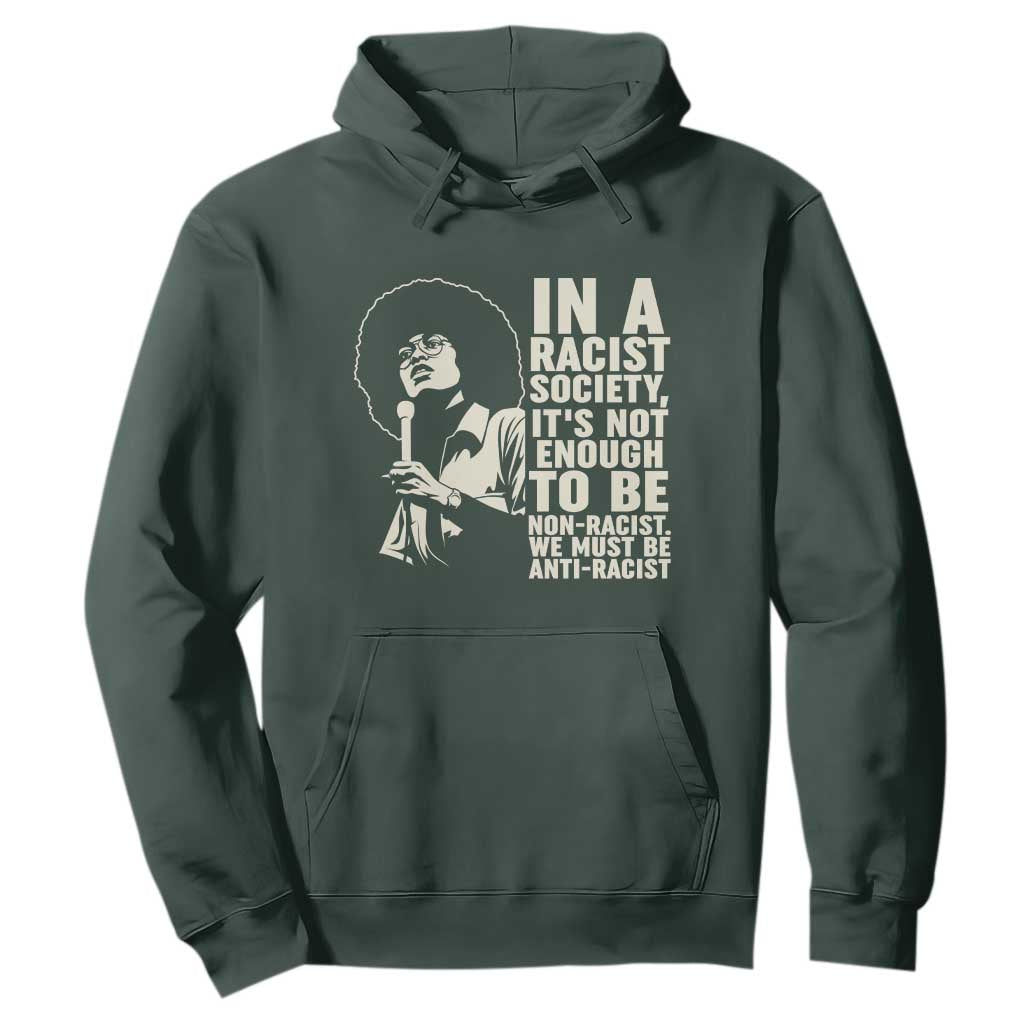 Angela Davis Inspirational Quote Hoodie TS14 Dark Forest Green Print Your Wear