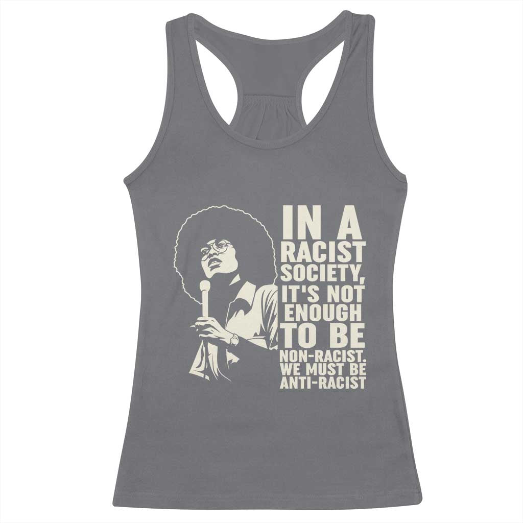 Angela Davis Inspirational Quote Racerback Tank Top TS14 Charcoal Print Your Wear