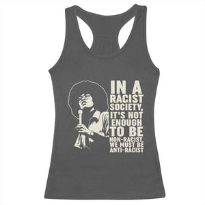 Angela Davis Inspirational Quote Racerback Tank Top TS14 Dark Heather Print Your Wear