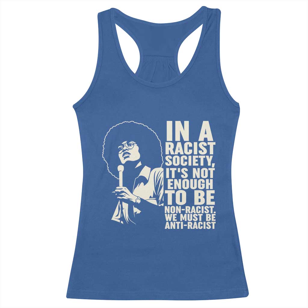 Angela Davis Inspirational Quote Racerback Tank Top TS14 Royal Blue Print Your Wear