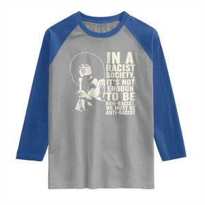 Angela Davis Inspirational Quote Raglan Shirt TS14 Sport Gray Royal Print Your Wear