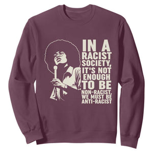 Angela Davis Inspirational Quote Sweatshirt TS14 Maroon Print Your Wear