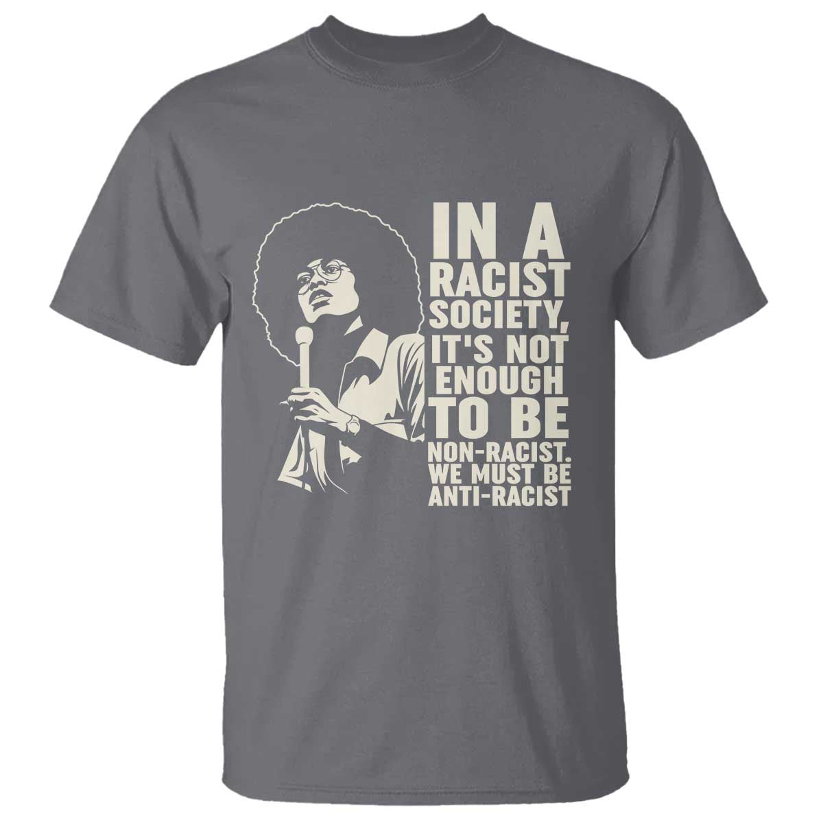 Angela Davis Inspirational Quote T Shirt TS14 Charcoal Print Your Wear