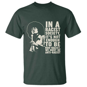 Angela Davis Inspirational Quote T Shirt TS14 Dark Forest Green Print Your Wear