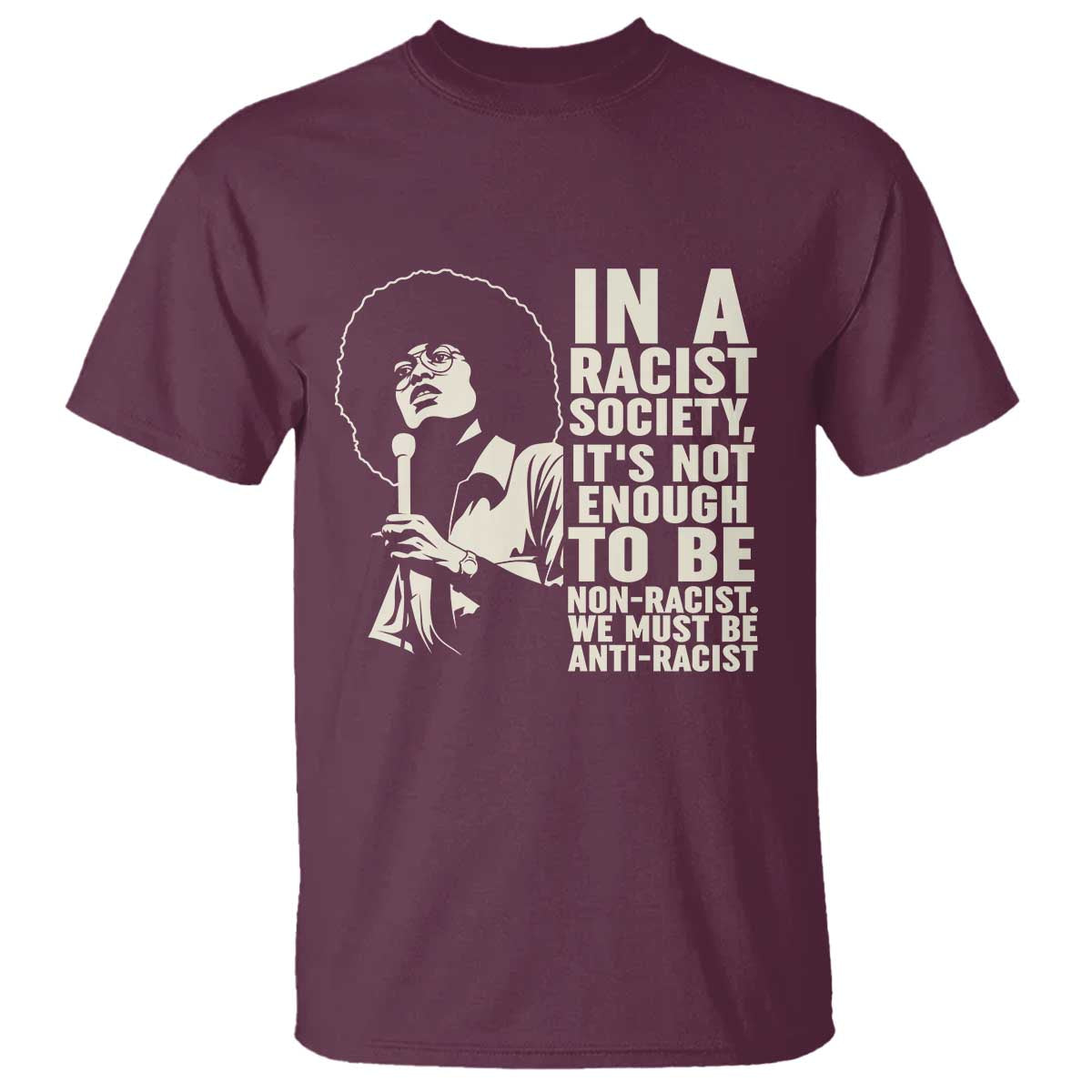 Angela Davis Inspirational Quote T Shirt TS14 Maroon Print Your Wear