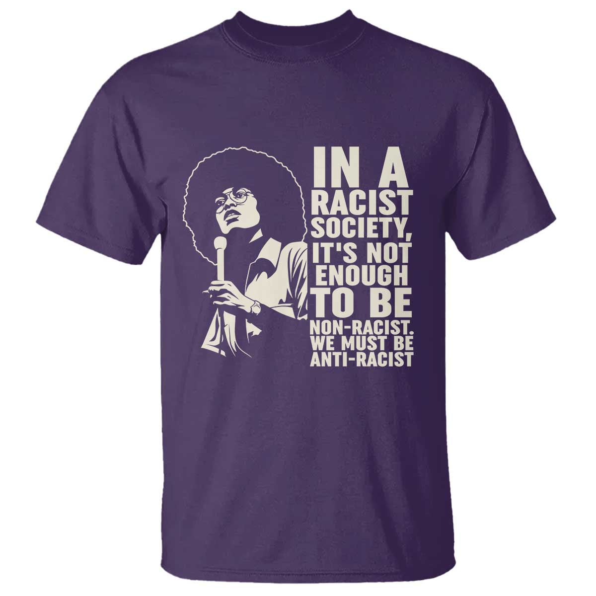 Angela Davis Inspirational Quote T Shirt TS14 Purple Print Your Wear