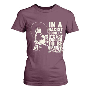 Angela Davis Inspirational Quote T Shirt For Women TS14 Maroon Print Your Wear