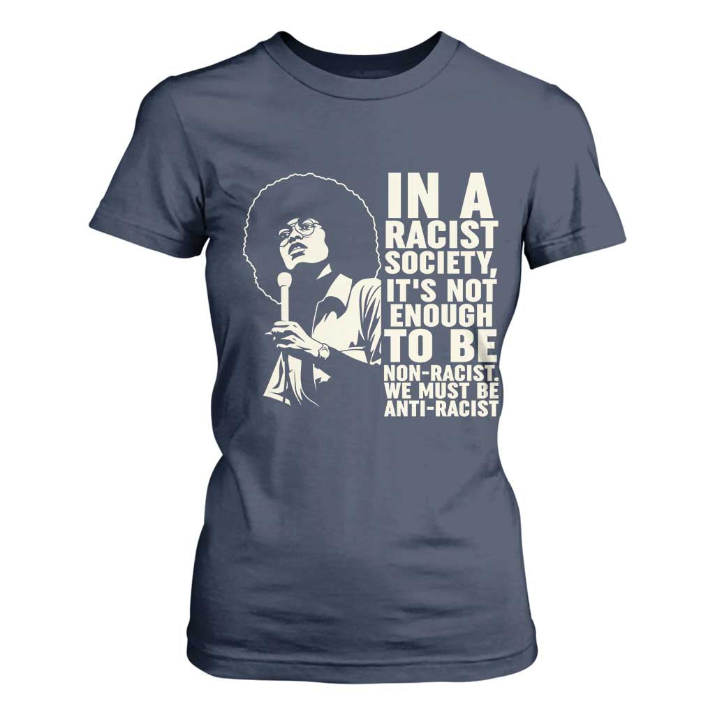 Angela Davis Inspirational Quote T Shirt For Women TS14 Navy Print Your Wear