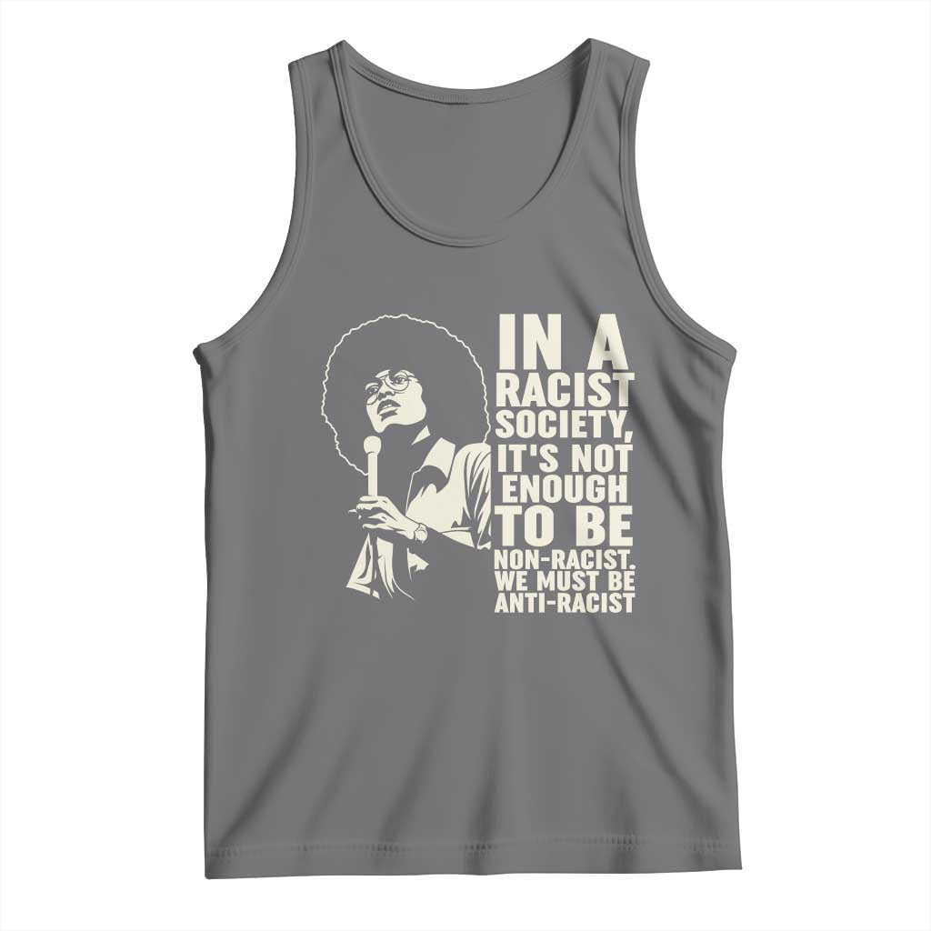 Angela Davis Inspirational Quote Tank Top TS14 Black Heather Print Your Wear