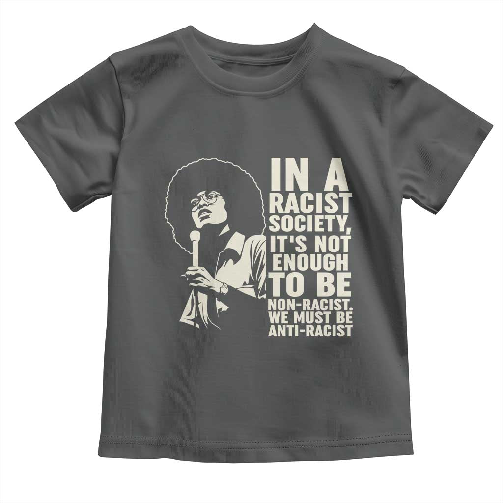 Angela Davis Inspirational Quote Toddler T Shirt TS14 Dark Heather Print Your Wear