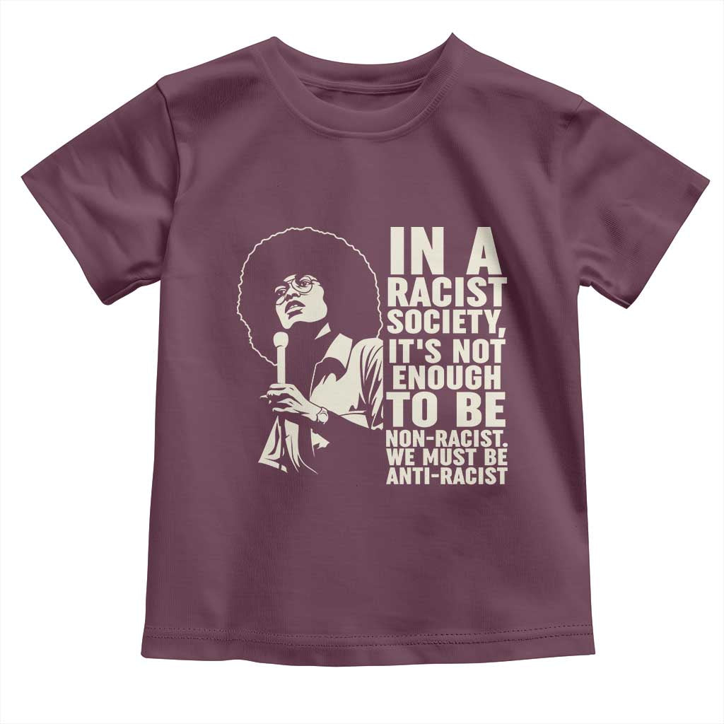 Angela Davis Inspirational Quote Toddler T Shirt TS14 Maroon Print Your Wear