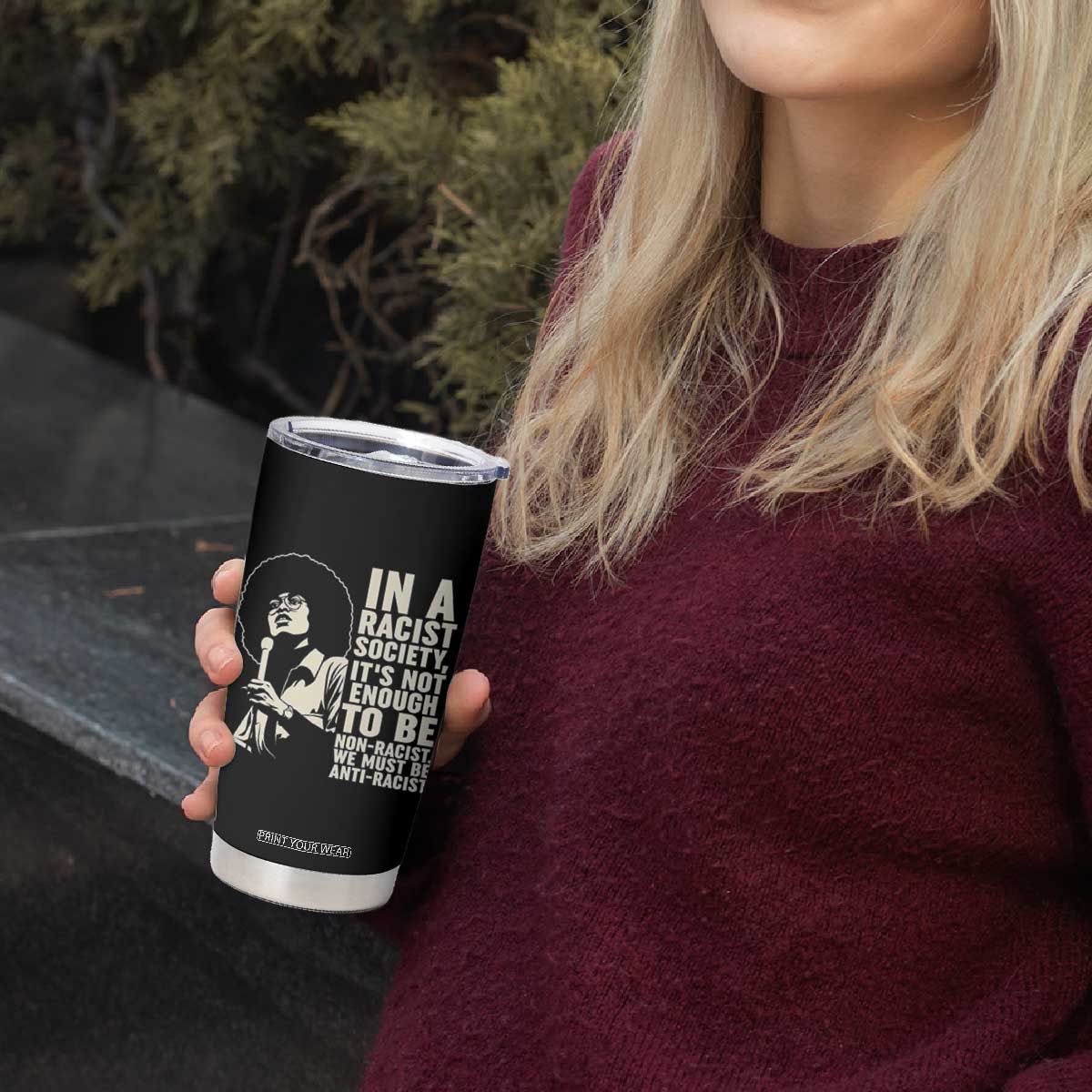 Angela Davis Inspirational Quote Tumbler Cup TS14 Print Your Wear