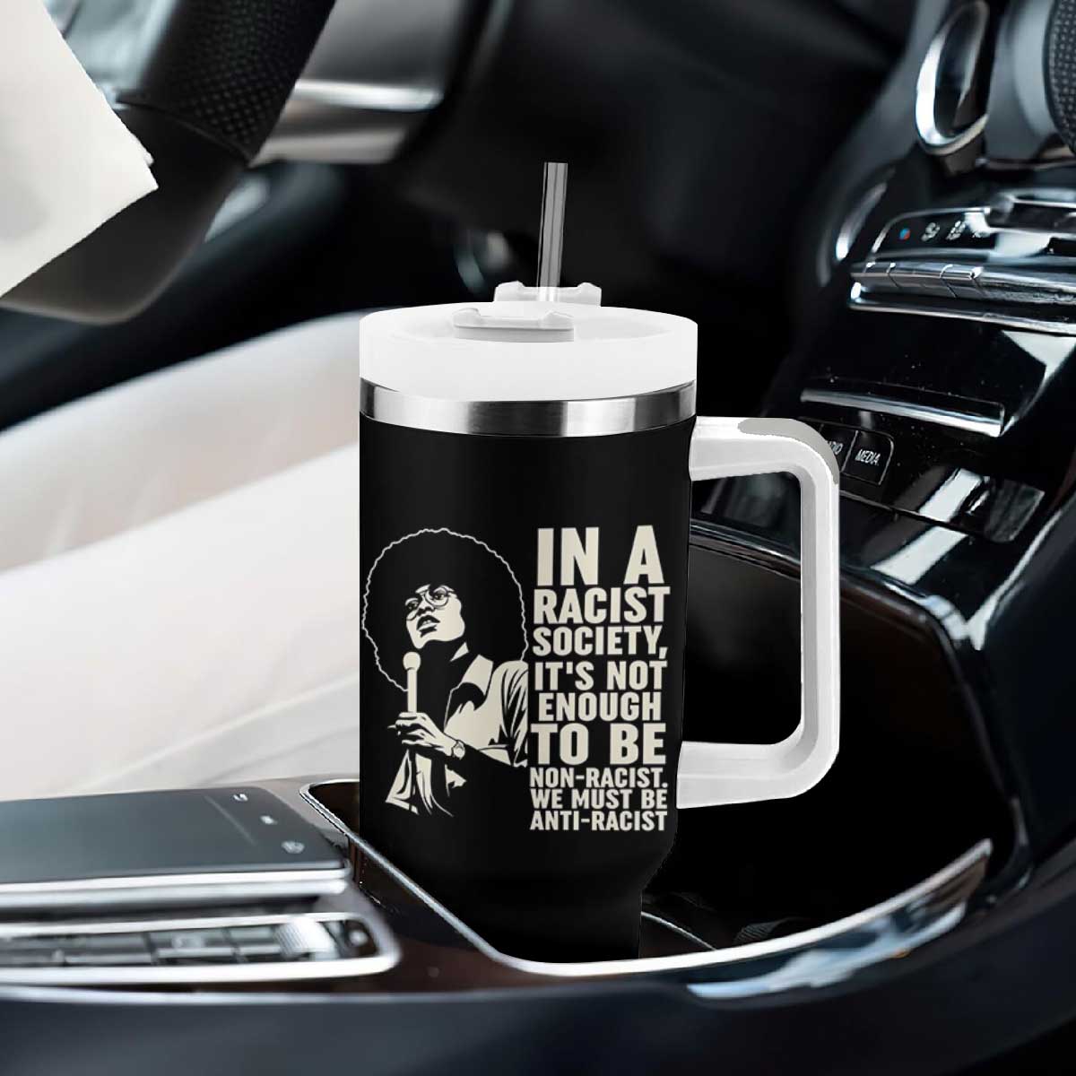 Angela Davis Inspirational Quote Tumbler With Handle TS14 Print Your Wear