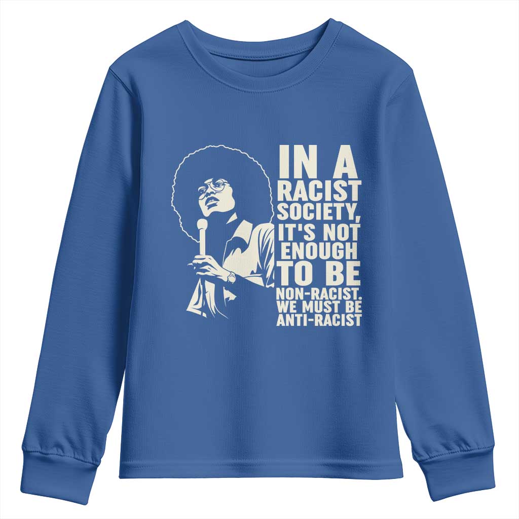Angela Davis Inspirational Quote Youth Sweatshirt TS14 Royal Blue Print Your Wear