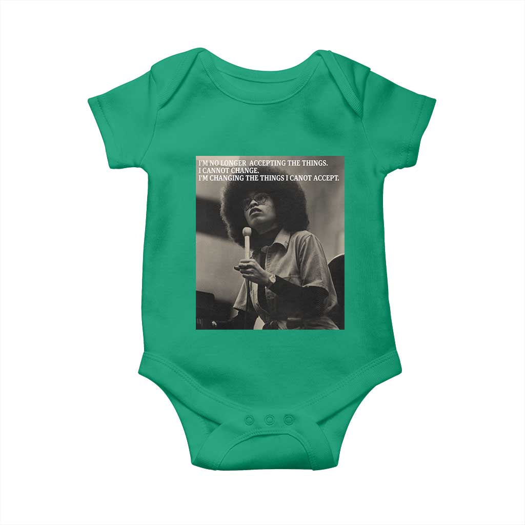 Angela Davis Inspirational Quote Baby Onesie Black History Month TS14 Irish Green Print Your Wear