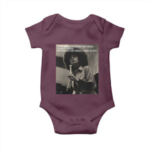 Angela Davis Inspirational Quote Baby Onesie Black History Month TS14 Maroon Print Your Wear