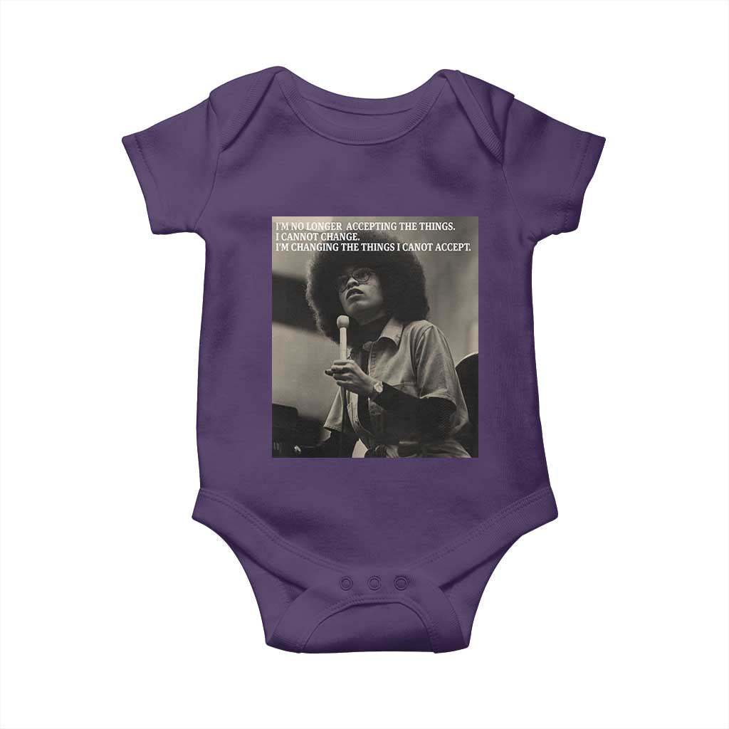 Angela Davis Inspirational Quote Baby Onesie Black History Month TS14 Purple Print Your Wear