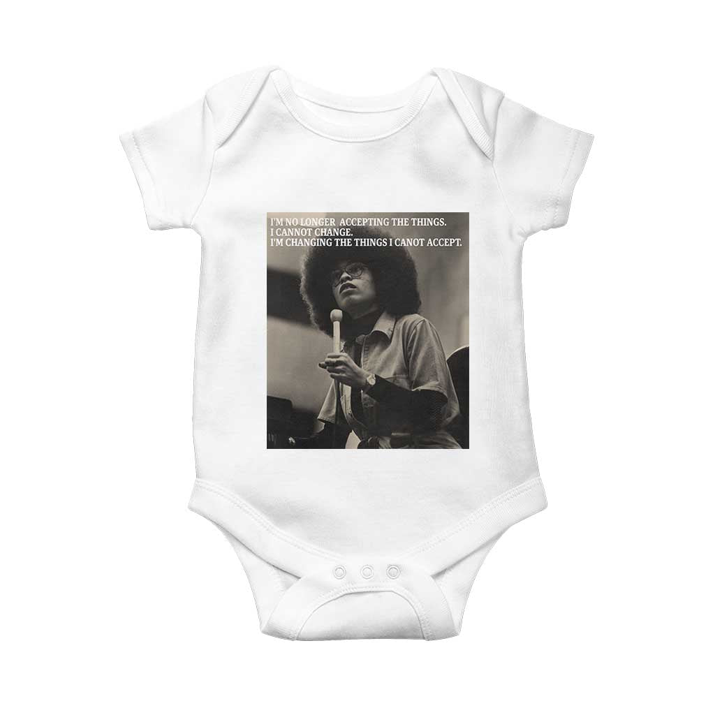 Angela Davis Inspirational Quote Baby Onesie Black History Month TS14 White Print Your Wear