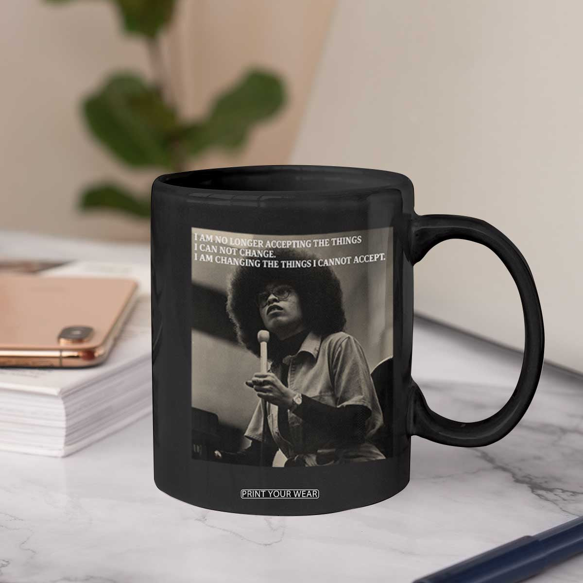 Angela Davis Inspirational Quote Coffee Mug Black History Month TS14 Print Your Wear