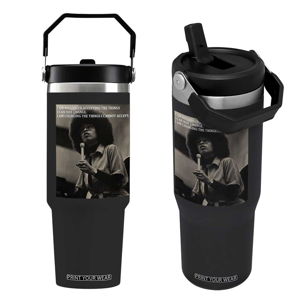 Angela Davis Inspirational Quote Flip Straw Tumbler Black History Month TS14 One Size: 30 oz Black Print Your Wear