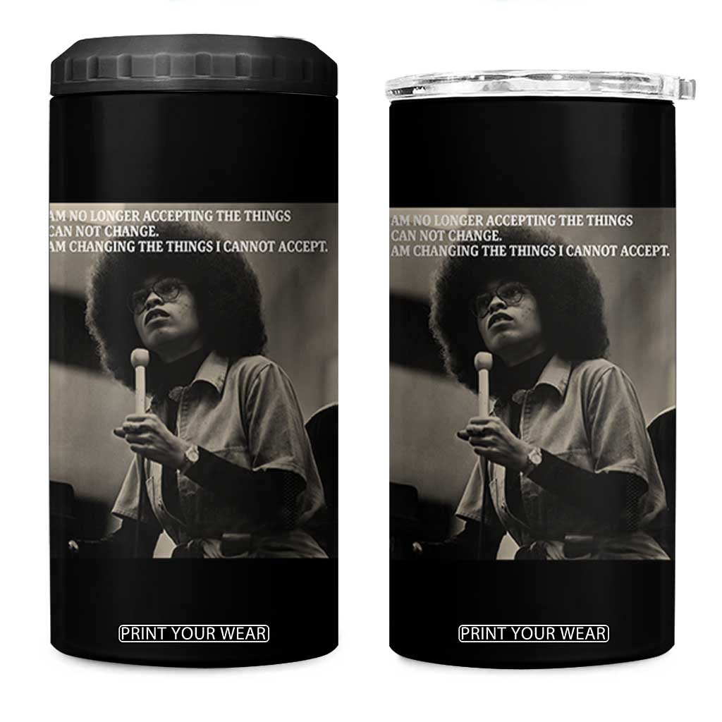 Angela Davis Inspirational Quote 4 in 1 Can Cooler Tumbler Black History Month TS14 One Size: 16 oz Black Print Your Wear