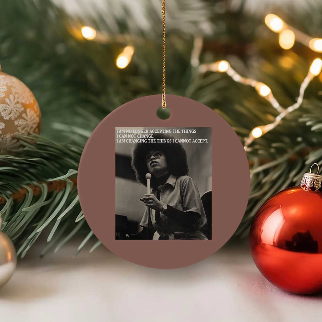 Angela Davis Inspirational Quote Ceramic Ornament Black History Month TS14 1pc Mocha Print Your Wear