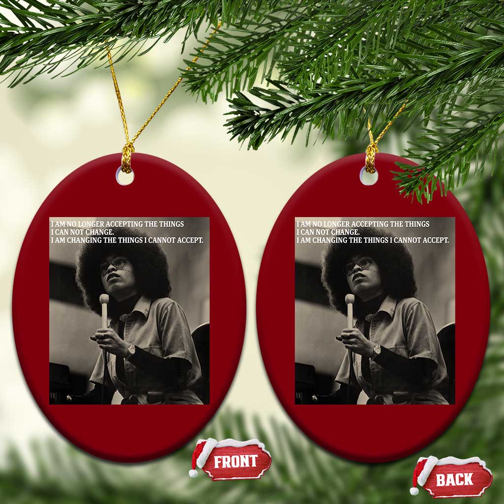 Angela Davis Inspirational Quote Ceramic Ornament Black History Month TS14 Print Your Wear