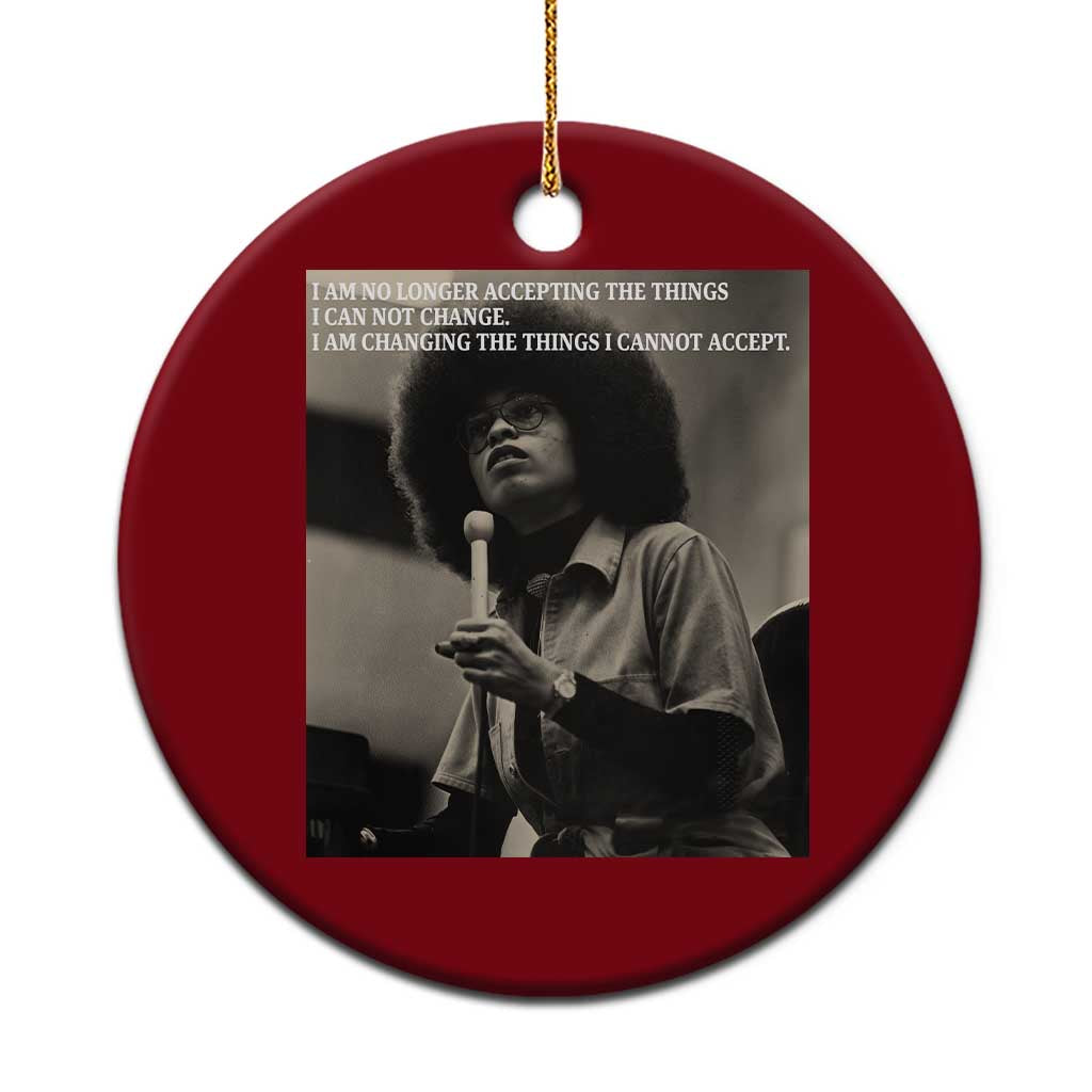 Angela Davis Inspirational Quote Ceramic Ornament Black History Month TS14 1pc Red Print Your Wear