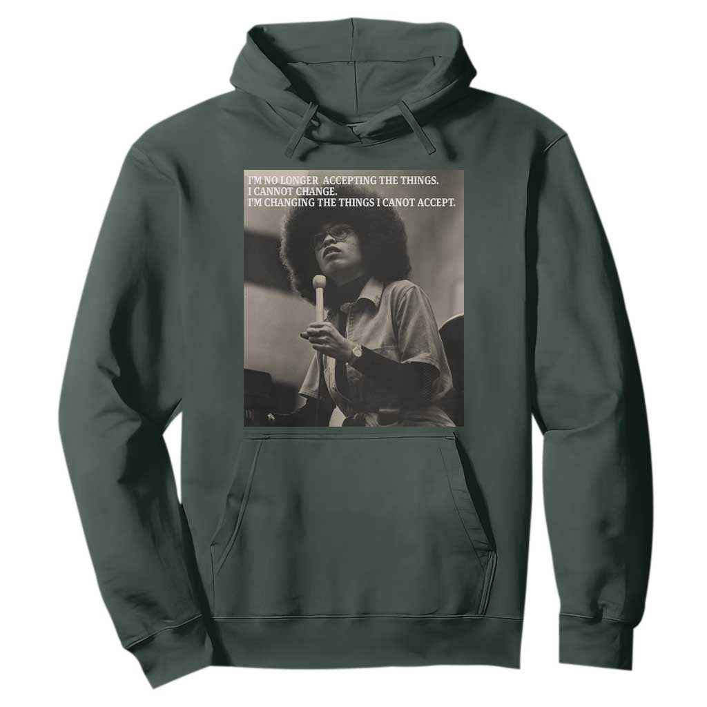 Angela Davis Inspirational Quote Hoodie Black History Month TS14 Dark Forest Green Print Your Wear
