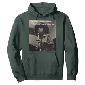 Angela Davis Inspirational Quote Hoodie Black History Month TS14 Dark Forest Green Print Your Wear