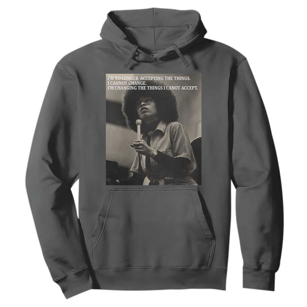 Angela Davis Inspirational Quote Hoodie Black History Month TS14 Dark Heather Print Your Wear