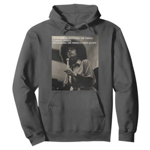 Angela Davis Inspirational Quote Hoodie Black History Month TS14 Dark Heather Print Your Wear