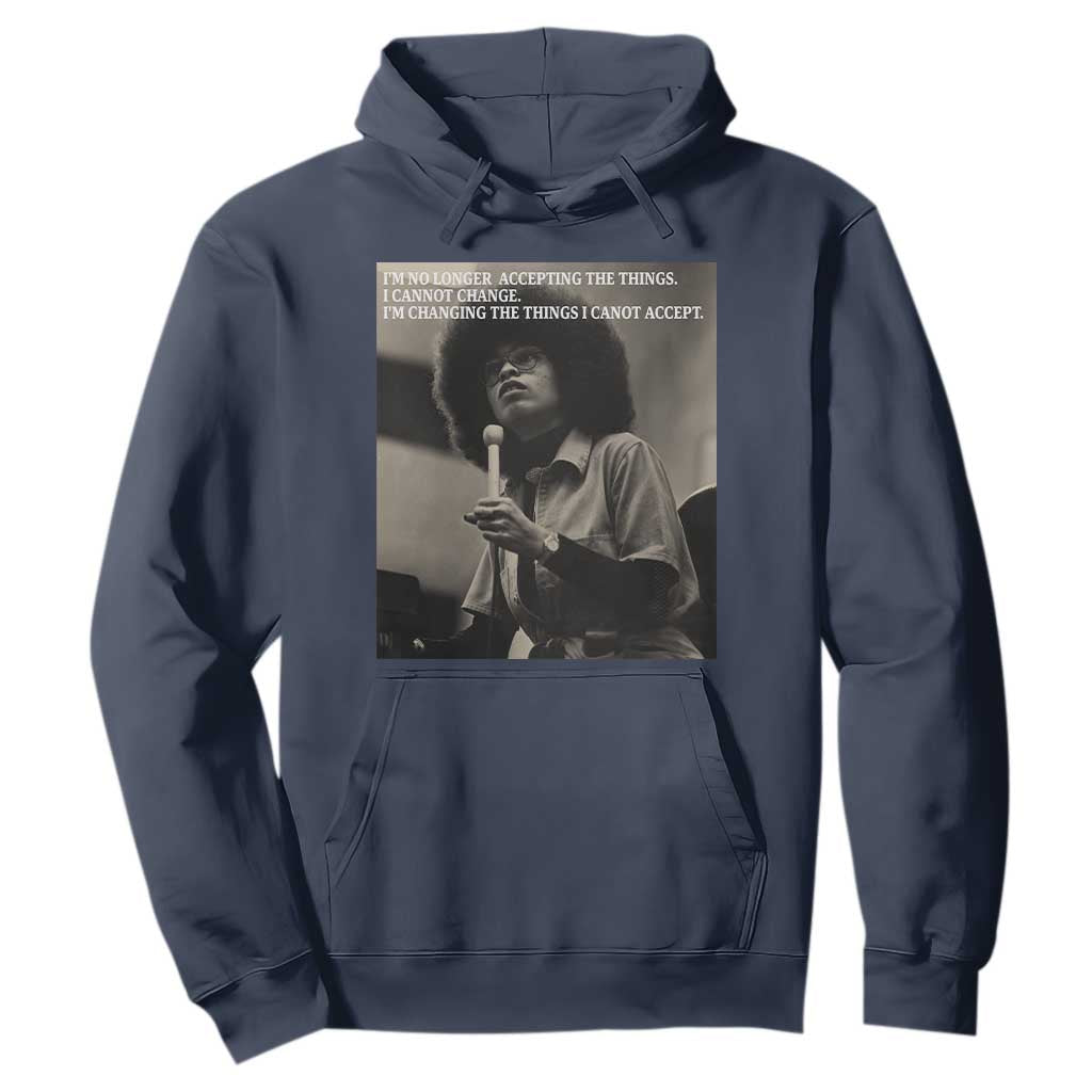 Angela Davis Inspirational Quote Hoodie Black History Month TS14 Navy Print Your Wear