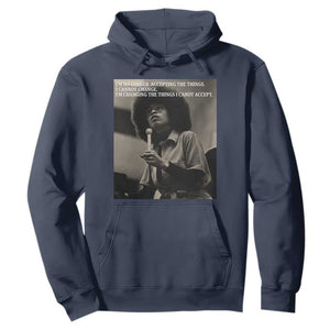 Angela Davis Inspirational Quote Hoodie Black History Month TS14 Navy Print Your Wear