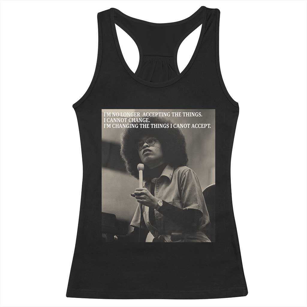 Angela Davis Inspirational Quote Racerback Tank Top Black History Month TS14 Black Print Your Wear