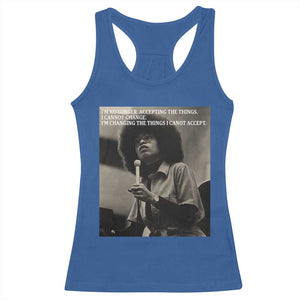 Angela Davis Inspirational Quote Racerback Tank Top Black History Month TS14 Royal Blue Print Your Wear