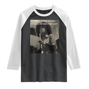 Angela Davis Inspirational Quote Raglan Shirt Black History Month TS14 Black White Print Your Wear