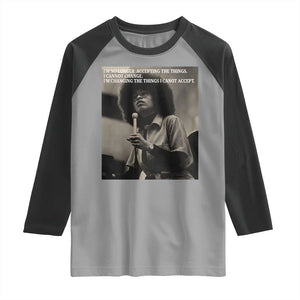 Angela Davis Inspirational Quote Raglan Shirt Black History Month TS14 Sport Gray Black Print Your Wear