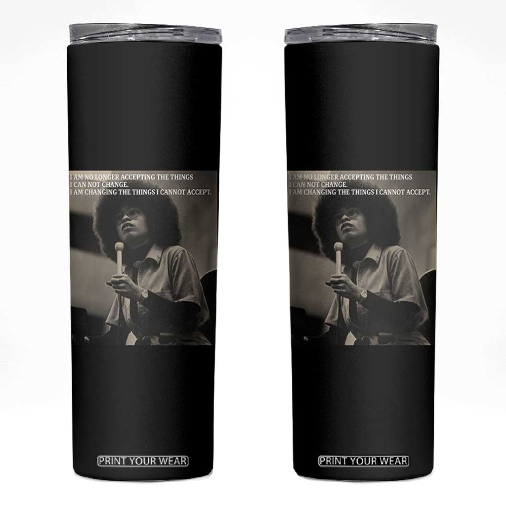 Angela Davis Inspirational Quote Skinny Tumbler Black History Month TS14 Black Print Your Wear