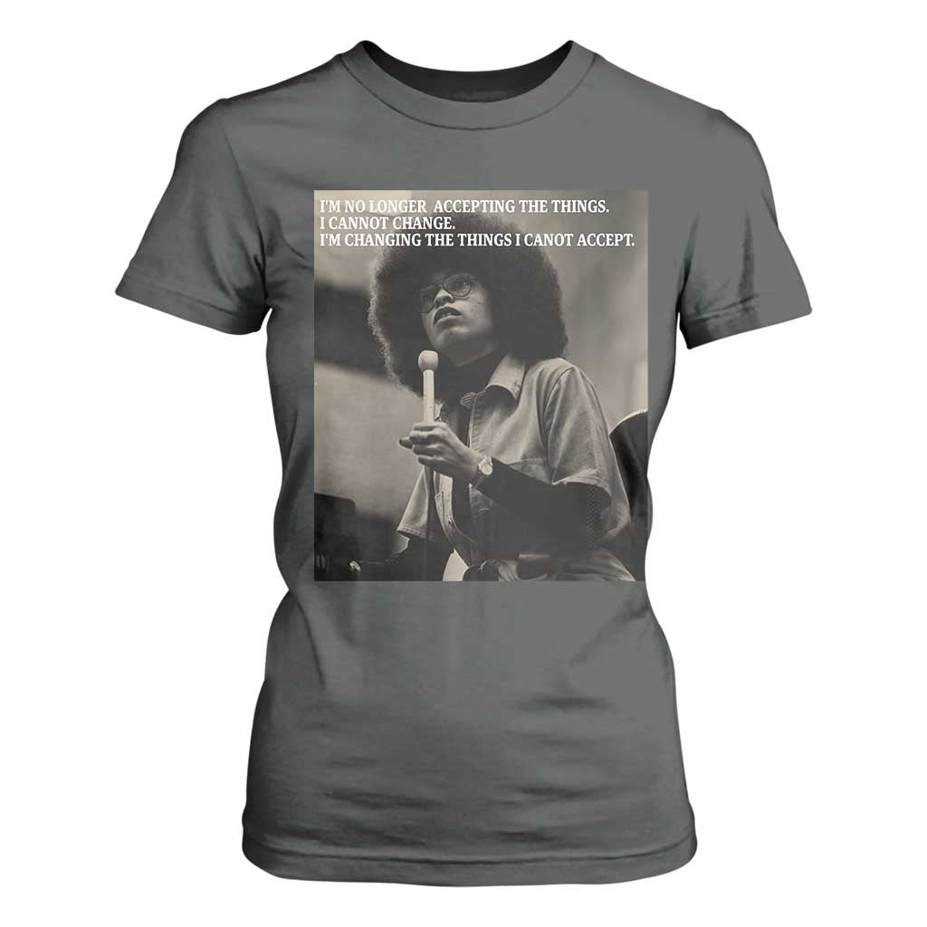 Angela Davis Inspirational Quote T Shirt For Women Black History Month TS14 Dark Heather Print Your Wear