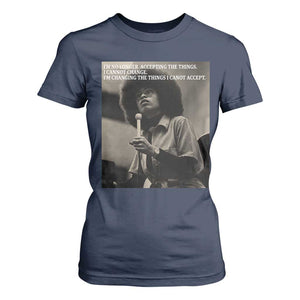 Angela Davis Inspirational Quote T Shirt For Women Black History Month TS14 Navy Print Your Wear